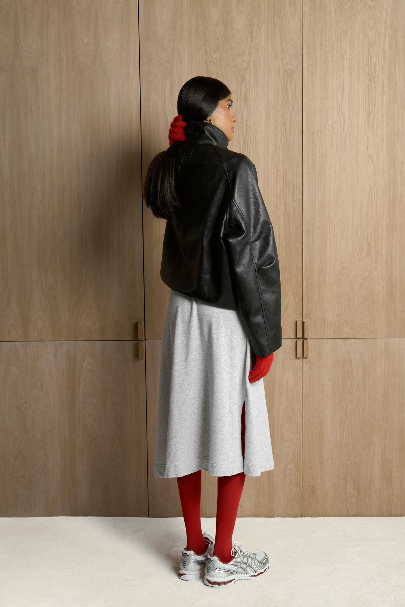 Hollies Classic Faux Leather Jacket in Black